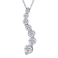P3 POMPEII3 2ct Lab Grown Diamond Journey Diamond Pendant 14k White Gold