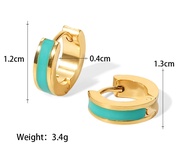 ต่างหูเหล็กสแตนเลสกลมเคลือบสีสันสดใสใหม่ของ Yuki S Uworld สำหรับผู้หญิง2023ชุบทองเสน่ห์มีสไตล์เครื่อ