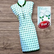Cotton full voile Kurti top size XXL, with free earrings. Sleeveless ( short sleeve piece inside)