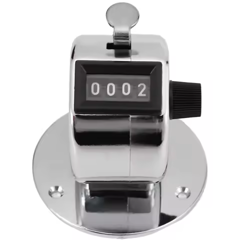 AT02-2X Round Base 4 Digit Manual Hand Tally Mechanical Palm Click Counter