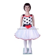 Era 60s 70s Polka Dot Dress Retro Costume Pre-school Kindergarten Concert Costume