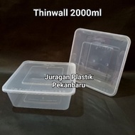 2000ml SQ Square Thinwall Square Lunch Box 2 Liter Plastic Food Container 2000 ML