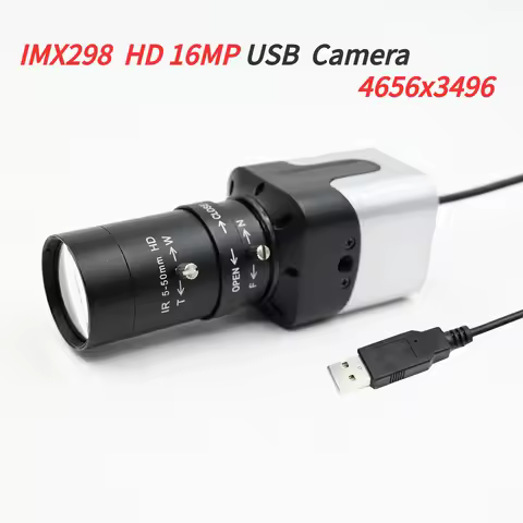 Ultra HD 16MP USB Camera,IMX298,16 MegaPixel Mini Box Webcam, With Varifocal CS Lens 5-50mm 2.8-12mm