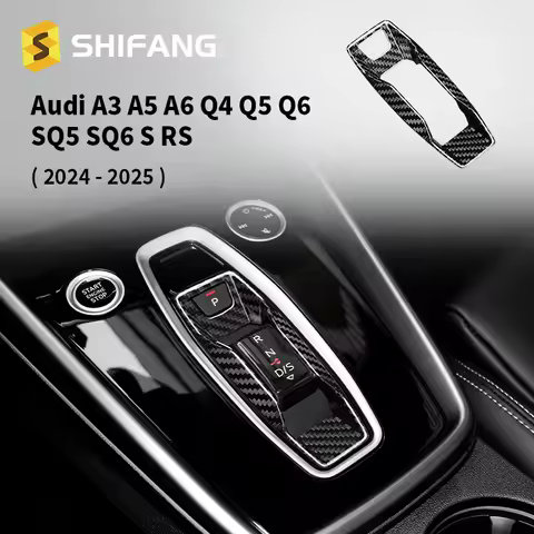 Real Hard Carbon Fiber Gear Shift Inner Frame Trim For Audi A3 A5 A6 Q4 Q5 Q6 SQ5 SQ6 RS3 2024 2025 