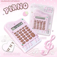 GLOBALOUTLET Piano Shape Calculator, ABS Portable Mini Calculator, Cute Musical Note Printed Lightwe
