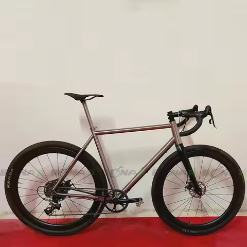 Lightweight Titanium Gravel Bike Frame Road Bicycle Frameset 142X12mm 700C*54C