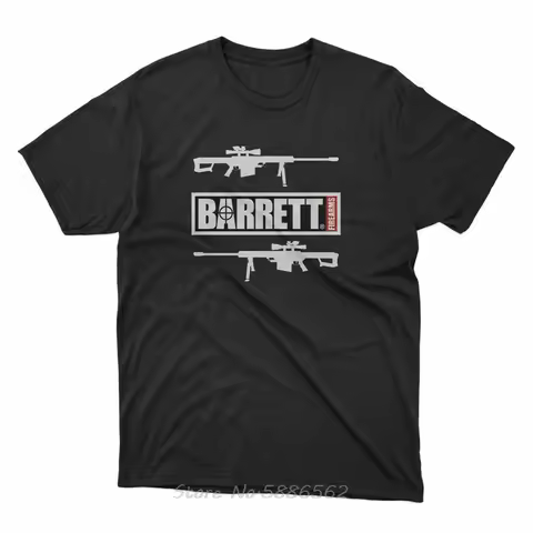 Fashion Design Sniper Rifle Printed T-Shirt Cotton O-Neck Summer Oversized T Shirt Unisex Cotton Tee