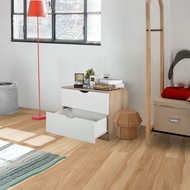 SB Design Square KONCEPT FURNITURE ตู้เตี้ยลิ้นชัก 2 ชั้น รุ่น Pody สีขาว (60x40x50 ซม.)