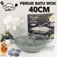 ❤️40CM/36CM/32CM❤️ Periuk WOK Batu UOOIY Premium Stone Granite Coating/26CM Pan Wok