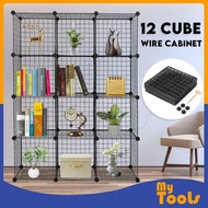Mytools Heavy Duty 12 Storage Cube Cabinet Cubes Black 12 Wired Wire Mesh Grid Storage DIY Shelf War