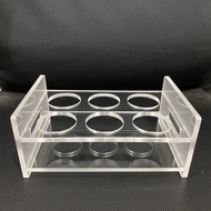 6 Hole clear acrylic shot glass holder rack serving tray tequila shot sloki rack