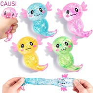CAUSI Squishy Stress Glitter, Glitter Soothing Texture Axolotl Squishy Toys,  Sugar Filled Cute Shap