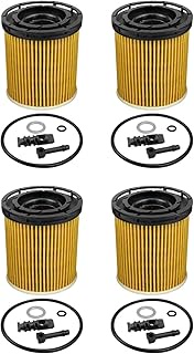 4Pcs Engine Oil Filter with Seals Fit for Hyundai Accent Elantra Kona Santa Sonata Venue Kia K5 Rio 