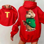 And Cartoon Hoodie Comfortable Fabric With Alvin And Chipmunk Pattern Pullover