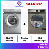 TOSHIBA Front Load Washing Machine 10.5KG + 7KG DRYER Combo Set | Mesin Basuh + Pengering