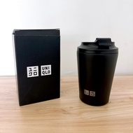 Uniqlo Stainless Steel Vacuum Black Mug Tumbler Coffee Tea Drink Container Flask (12oz)