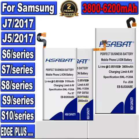HSABAT Top Capacity Battery for Samsung Galaxy S6 S6 Edge/Plus S7 S7 Edge S8 S8 Plus+ S9 S9 Plus S10