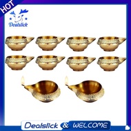 Alloy Metal Kuber Diya 10 Pcs for Diwali Decoration Oil Lamp Traditional for Diwali Diya Vilakku for