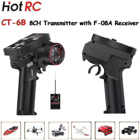 HOTRC CT-6B 8CH Transmitter Remote Controller 2.4Ghz Radio CT6B with F-08A Receiver For RC Model Car