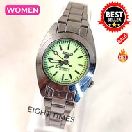 Seiko 5 Automatic Lumibrite Stainless Steel Women Watch (Silver)