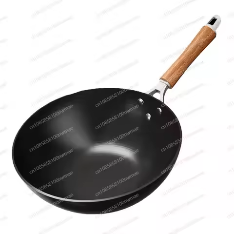 Vintage Household Pan Uncoated Non-stick Pan Stir Frying Pan Induction Cooker Gas Stove Universal