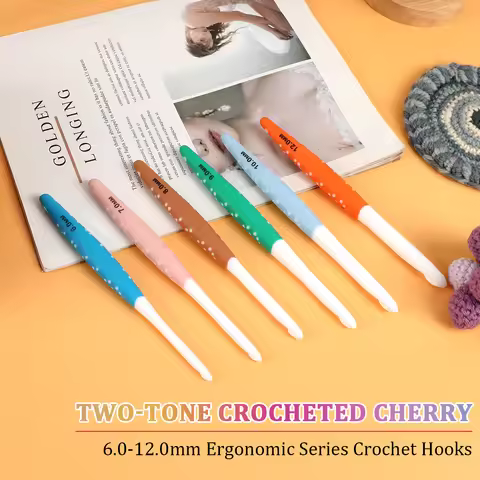 1 piece New Cherry Two Color Crochet Hook 6.0-12.0mm Ergonomic Crochet Needles DIY Handmade Yarn Wea