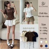 Women's Fashion Vertical Buttoned Ruffle Collar Blouse A9300