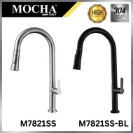 MOCHA SUS304 Stainless Steel Pull Out Pillar Kitchen Sink Tap Kitchen Faucet M7821SS/ M7821SS-BL