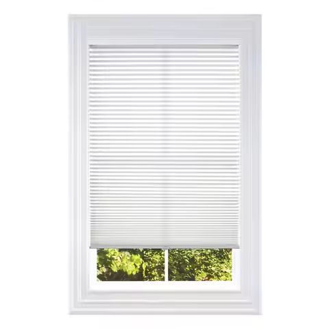 Cellular Honeycomb Cordless Polyester Shade, 9 16 Single Cell, Light Filtering, White, Size 35 W x 4