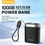Orashare PCA12 10000mAh 22.5W Mini Powerbank Fast Charging USB-C Detachable Cable Portable Charger
