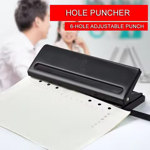 1 Pc 6 Holes Puncher Standard Punch Office Binding Supplies Student Stationery Office Binding Equipm
