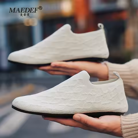 MAEDEF Man Slippers Shoes for Men Loafers Thin Bottom Flats Casual Shoes Man Home Bedroom Slippers M