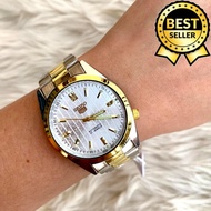 Seiko 5 21 Jewels Automatic Hand Movement Two-Tone Stainless Steel Band Watch for Men(Two-Tone)