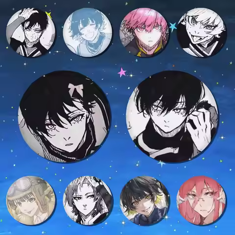 Blue Lock Round Snap-in Brooches Rock Band Lapel Pins Badges Fan Collection Accessories Jewelry Hand