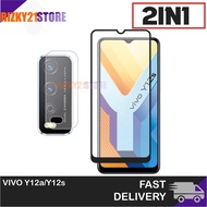 LAYAR Tempered Glass Screen Vivo Y12 / Y12a / Y12s 2-in-1 Package Free Tempered Glass Camera