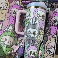 New Stanley Leopard Print 40 Handle Cup Large Ice Cup Large Capacity Cup Stainless Steel Thermos Cup