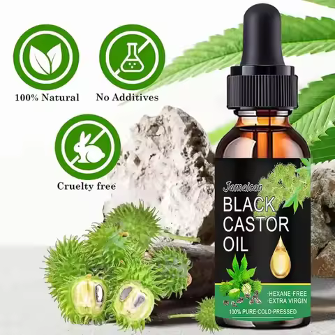 Black Castor Oil Healthy Organic Castor Oil Improves Hair Line Toughness Nourishes The Body Skin Hai