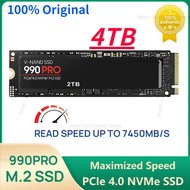 SSD 990 Pro ของแท้1TB 2TB NVMe PCIe 4.0การ์ดความจำสูงสุด7450เมกะไบต์/วินาที M.2โซลิดสเตทไดรฟ์2280สำหรับ PS5แล็ปท็อปคีย์บอร์ดเกม