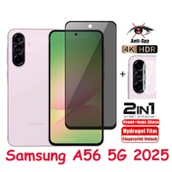 For Samsung A56 5G 2025 Private Tempered Glass Anti-Spy Full Cover Screen Protector Anti Peek Privac