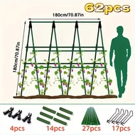 TEMU A Set Of 62 Metal Supports For Garden Plants, Featuring A Durable 8mm Thick Rust-proof Core Mea