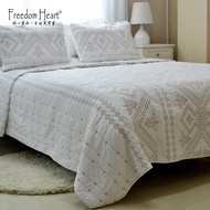 European American Solid Color Quilt Three-piece Bedding Set Summer Bed Cover 2pcs Sham Comforter Set