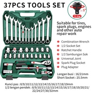 ISKU Kunci Shock Set 53 Pcs tool kit set 37/53/61/82pcs kunci set lengkap 1 box Kunci Socket Wrench
