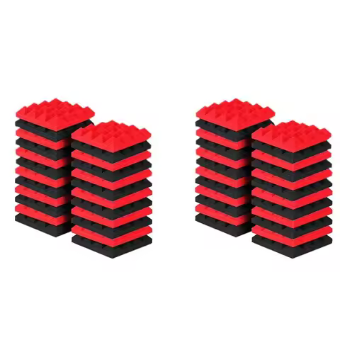 48Pcs 25X25x5cm Studio Acoustic Soundproof Foam Pyramid Noise Insulation Sound Absorption Treatment 