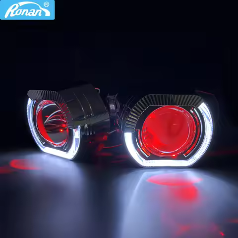 RONAN 2.5'' VER 8.1 Bi-Xenon Projector Lens H1 Car Headlight for X5 BM Sport LED Square Angel Eyes D