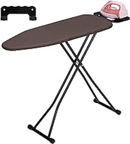 ALIMORDEN Space Saver Ironing Board 36" X 12" with Smart Hanger Adjustable Height 23.8"-30.7" Easy Storage, Padded Top Lightweight for Home Laundry Room Use Brown