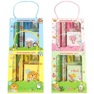 T&Y Stationery Set 6IN1 Stationery Set Cute Character School Stationery Set for Kindergarten Childre