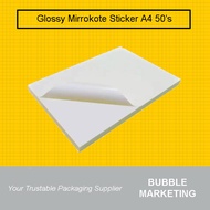 50pcs A4 Size GLOSSY Sticker Labels Sheet Paper for Laser &amp; Digita Printers
