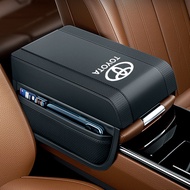 Car Armrest Storage Box Mat Leather and Memory Foam Car Center Console Cover Armrest Heighten Cover 