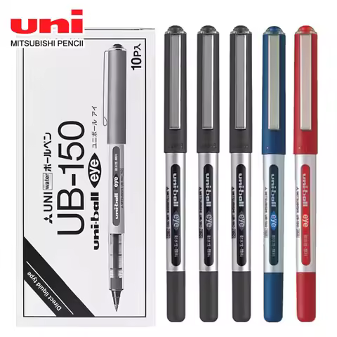 Japan Uni Gel Pens Straight Liquid Ball Pen 0.5/0.38mm UB-150 Large Capacity Black Red Blue School O