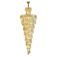 CHENRUI Villa Staircase Crystal Pendant Light Luxury Living Room Crystal Light Rotating Staircase Lo